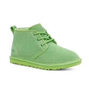NEW UGG Suede Fur Neumal Boot Lace Up Chukka Ankle Booties Parakeet Green 13